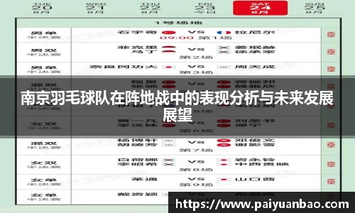 南京羽毛球队在阵地战中的表现分析与未来发展展望